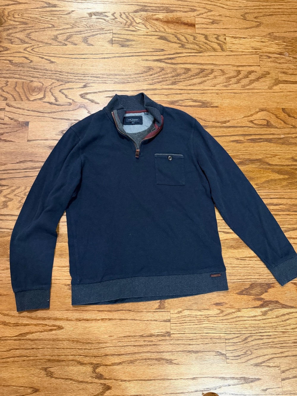 Ted Baker Men's Navy Zip-Front Sweater